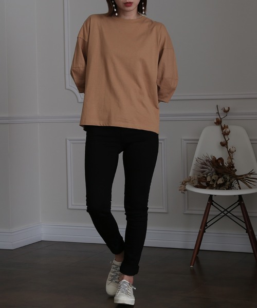 ElegChic(エレグシック)の「バックリボンコットントップス(Tシャツ/カットソー・レディース・ブラック/オフホワイト/モカ・M/4L/XL)」の22枚目の写真