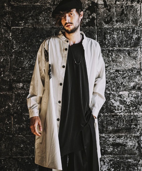 NO ID.(ノーアイディ)の「mlt3465-アシンメトリーギャザーBIG-PO プルオーバー(Tシャツ/カットソー・メンズ・ホワイト/オレンジ/ブルー/ブラック・ONE SIZE)」の10枚目の写真