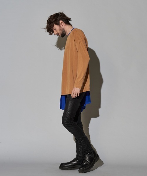 NO ID.(ノーアイディ)の「mlt3465-アシンメトリーギャザーBIG-PO プルオーバー(Tシャツ/カットソー・メンズ・ホワイト/オレンジ/ブルー/ブラック・ONE SIZE)」の19枚目の写真