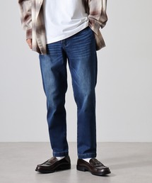 ワイドテーパード ストレッチデニムパンツ