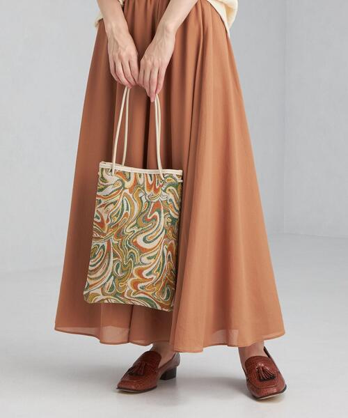 green label relaxing（グリーンレーベルリラクシング）の「トール ジャカード ドロスト ハンド ショルダー 2WAY バッグ（ショルダーバッグ・レディース・ブラック/ブラウン/ライム・FREE）」の3枚目の写真