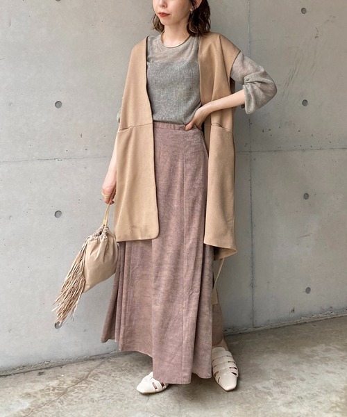 CAPRICIEUX LE'MAGE(カプリシューレマージュ)の「モザイクピーチタッチフレアスカート(スカート・レディース・ベージュ/ブラウン/アイボリー・FREE)」の5枚目の写真