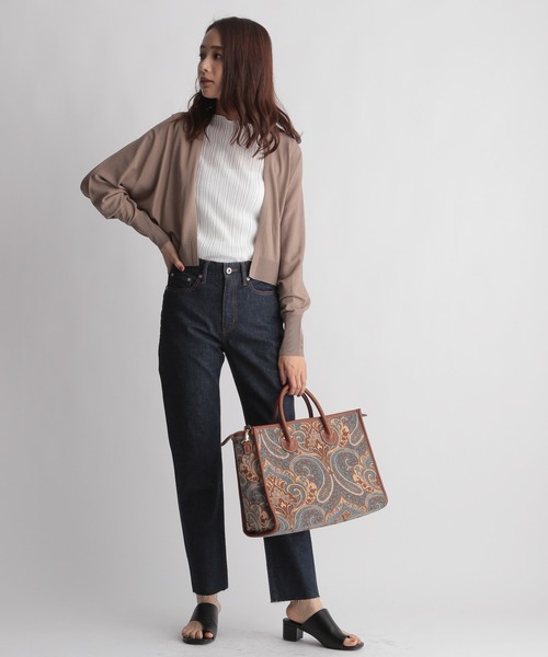 Andemiu（アンデミュウ）の「【UVイージーケア】キナガシショートカーディガン215526（カーディガン/ボレロ・レディース・ブラック/ライトグレー/モカ・FREE）」の5枚目の写真