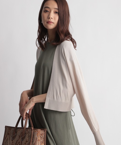 Andemiu（アンデミュウ）の「【UVイージーケア】キナガシショートカーディガン215526（カーディガン/ボレロ・レディース・ブラック/ライトグレー/モカ・FREE）」の6枚目の写真