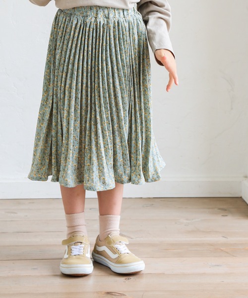 pairmanon(ペアマノン)の「【ママとおそろい】アコーディオンプリーツロング総柄スカート(その他パンツ・キッズ・ベージュ系その他/グリーン系その他/ブラウン系その他3/ブルー系その他2/ライトパープル/ブルー系その他3/ピンク系その他/グリーン/ブラック×ホワイト/レオパード/ブラック系その他2/ホワイト系その他/ブラウン系その他2・100/110/120/130/140/150/90)」の8枚目の写真