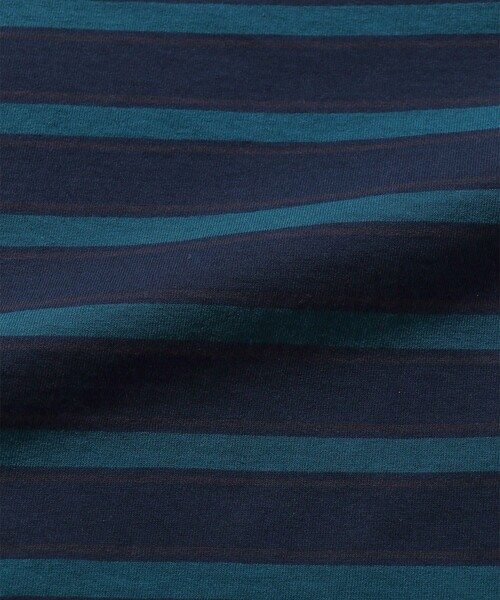 YSTRDY's TMRRW（イエスタデイズトゥモロー）の「YSTRDY'S TMRRW/イエスタデイズトゥモロー BAGGY TEE LS COTTON 24/1 BORDER JERSEY/バギー Tシャツ ロング スリーブ（Tシャツ/カットソー・メンズ・ネイビー/ベージュ・SMALL/LARGE/MEDIUM）」の8枚目の写真