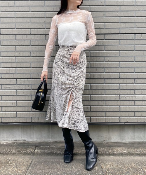 Loueme（ルエム）の「ダルメシアン柄ドロストマーメイドスカート（スカート・レディース・ホワイト・M）」の9枚目の写真