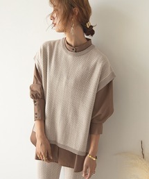 rectangle | ヘリンボーン柄ジャガードニットベスト(ベスト)