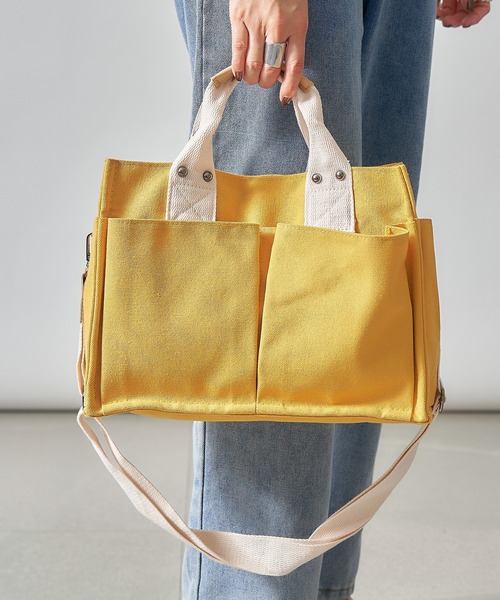 SETUP7(セットアップセブン)の「普段使いにちょうどいいサイズ感。【SETUP7】ユーティリティキャンバストート ツールバッグ KNF(トートバッグ・レディース・ホワイト/ブラック/その他/グリーン・FREE)」の10枚目の写真