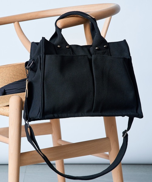 SETUP7(セットアップセブン)の「普段使いにちょうどいいサイズ感。【SETUP7】ユーティリティキャンバストート ツールバッグ KNF(トートバッグ・レディース・ホワイト/ブラック/その他/グリーン・FREE)」の17枚目の写真