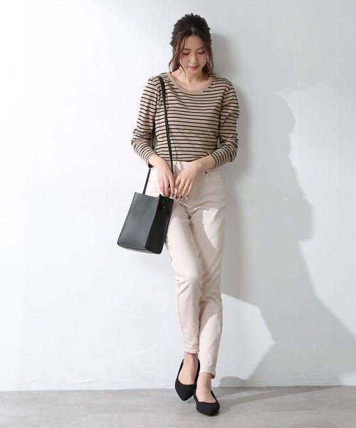 Honeys（ハニーズ）の「オーガニックＵネックＴ（Tシャツ/カットソー・レディース・ブルー系その他/ブラック/ボルドー/グレイッシュベージュ/ホワイト/ベージュ系その他・LL/M/L）」の19枚目の写真