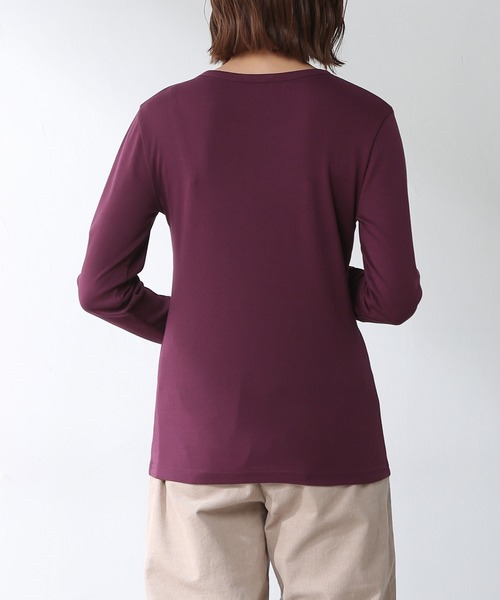 Honeys（ハニーズ）の「オーガニックＵネックＴ（Tシャツ/カットソー・レディース・ブルー系その他/ブラック/ボルドー/グレイッシュベージュ/ホワイト/ベージュ系その他・LL/M/L）」の17枚目の写真