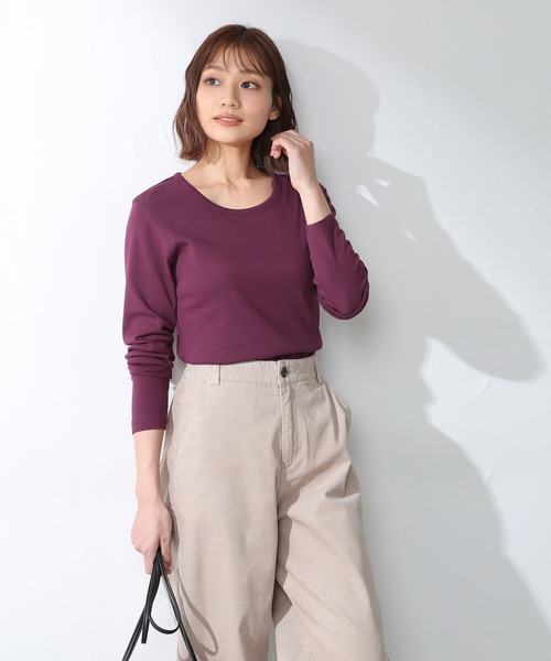 Honeys（ハニーズ）の「オーガニックＵネックＴ（Tシャツ/カットソー・レディース・ブルー系その他/ブラック/ボルドー/グレイッシュベージュ/ホワイト/ベージュ系その他・LL/M/L）」の15枚目の写真