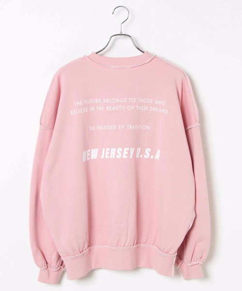 WEGO(ウィゴー)の「WEGO/【WEB限定】インサイドアウトステッチロゴプルオーバー(スウェット・レディース・ブルー/ホワイト/グリーン/ブラック/杢グレー/ピンク・FREE)」の7枚目の写真