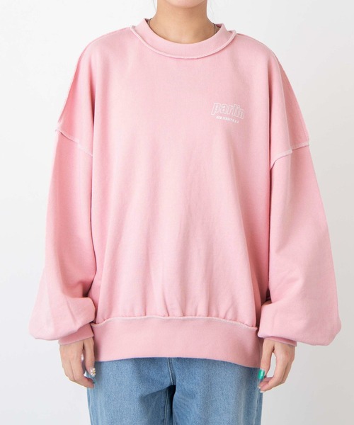 WEGO(ウィゴー)の「WEGO/【WEB限定】インサイドアウトステッチロゴプルオーバー(スウェット・レディース・ブルー/ホワイト/グリーン/ブラック/杢グレー/ピンク・FREE)」の9枚目の写真