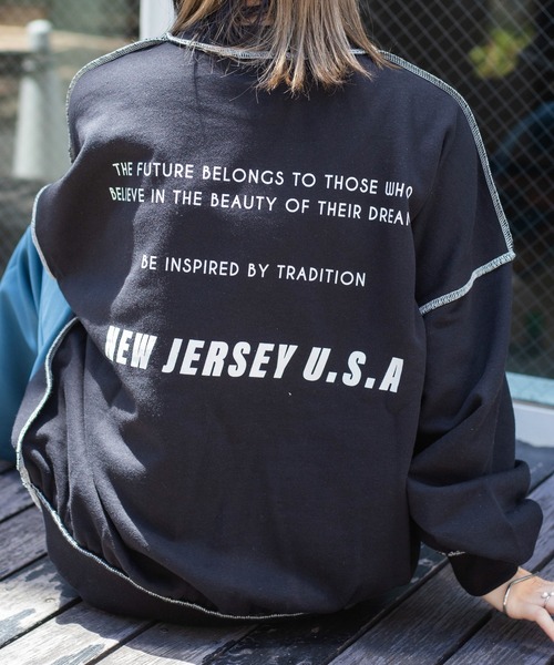 WEGO(ウィゴー)の「WEGO/【WEB限定】インサイドアウトステッチロゴプルオーバー(スウェット・レディース・ブルー/ホワイト/グリーン/ブラック/杢グレー/ピンク・FREE)」の22枚目の写真