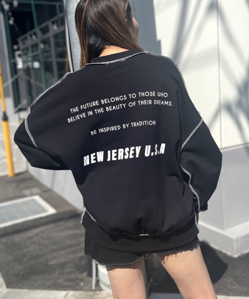 WEGO(ウィゴー)の「WEGO/【WEB限定】インサイドアウトステッチロゴプルオーバー(スウェット・レディース・ブルー/ホワイト/グリーン/ブラック/杢グレー/ピンク・FREE)」の21枚目の写真