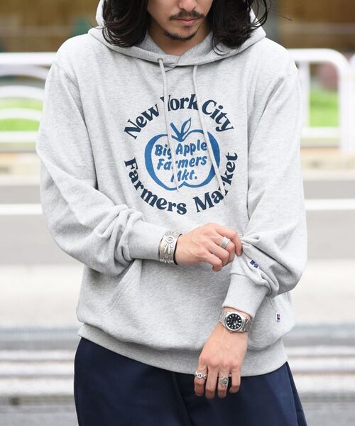 Russell Athletic（ラッセルアスレティック）の「【WEB限定/SHIPS別注】RUSSELL ATHLETIC: ビッグシルエット プリント パーカー (トレーナー)（パーカー・メンズ・ライトグレー/ブラック/グレー・SMALL/MEDIUM/LARGE/X-LARGE）」の10枚目の写真