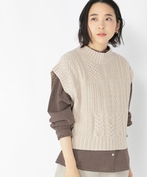 studio CLIP | 5ゲージハイネックパッチワークベスト(ベスト)