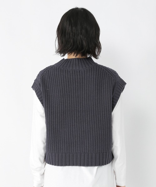 studio CLIP(スタディオクリップ)の「5ゲージハイネックパッチワークベスト(ベスト・レディース・マスタード/ネイビー/アイボリー・FREE)」の10枚目の写真