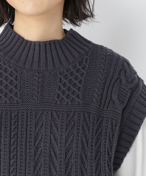 studio CLIP(スタディオクリップ)の「5ゲージハイネックパッチワークベスト(ベスト・レディース・マスタード/ネイビー/アイボリー・FREE)」の17枚目の写真