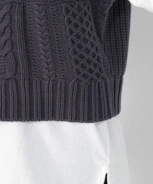 studio CLIP(スタディオクリップ)の「5ゲージハイネックパッチワークベスト(ベスト・レディース・マスタード/ネイビー/アイボリー・FREE)」の13枚目の写真