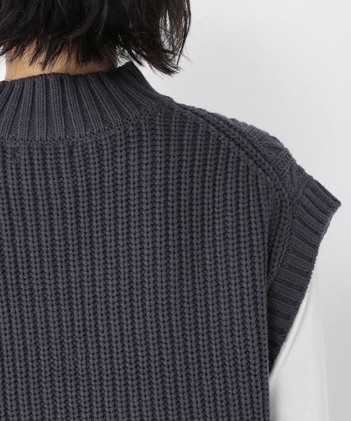 studio CLIP(スタディオクリップ)の「5ゲージハイネックパッチワークベスト(ベスト・レディース・マスタード/ネイビー/アイボリー・FREE)」の5枚目の写真