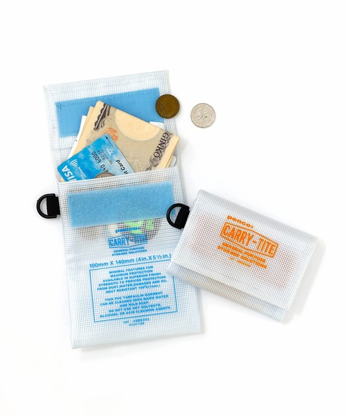 PENCO(ペンコ)の「penco ペンコ キャリータイトケース クリア S ミニポーチ カード 財布 小銭入れ(コインケース・メンズ・オレンジ/ライトブルー・FREE)」の4枚目の写真