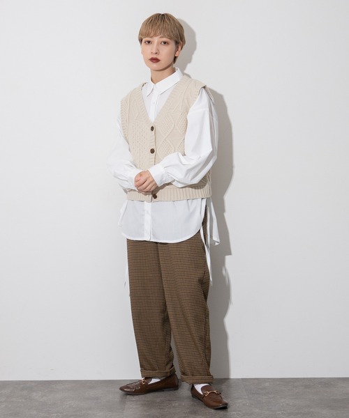 kutir（クティール）の「ドローコードシャツ（シャツ/ブラウス・レディース・マスタード/グレー/ホワイト・FREE）」の9枚目の写真