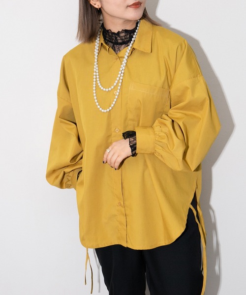 kutir（クティール）の「ドローコードシャツ（シャツ/ブラウス・レディース・マスタード/グレー/ホワイト・FREE）」の5枚目の写真