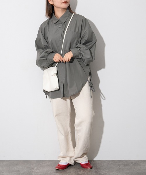 kutir（クティール）の「ドローコードシャツ（シャツ/ブラウス・レディース・マスタード/グレー/ホワイト・FREE）」の7枚目の写真