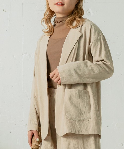 mikke(ミッケ)の「ハイネックシアーメロートップス(Tシャツ/カットソー・レディース・ネイビー/アイボリー/モカ・FREE)」の18枚目の写真