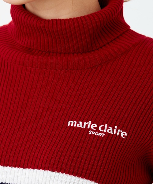 marie claire(マリ・クレール)の「【marie claire GOLF/マリクレール ゴルフ】ワンポイントロゴ ボーダー柄 タートルネック ニット/セーター(ニット/セーター・レディース・レッド/ブラック/ネイビー/イエロー・L/LL/M)」の13枚目の写真