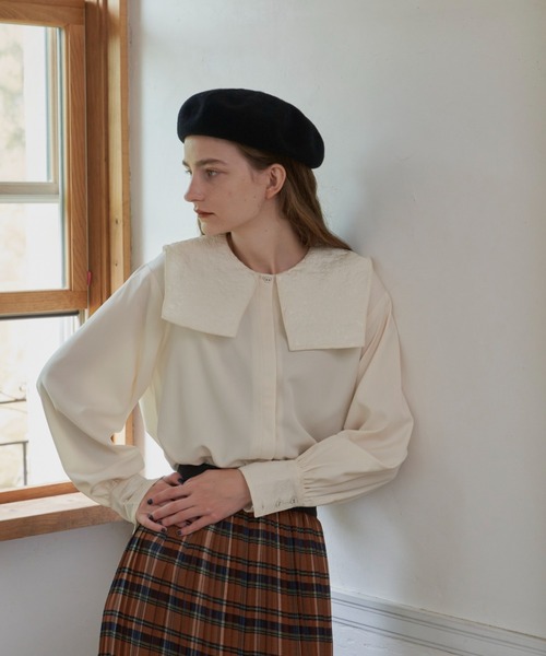 ブラウス シャツ square collar blouse レディース 洗える/キャンディスリーブ/甘すぎない】フリルギャザーネック