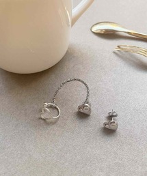 Mignonjour（ミニョンジュール）の「Mignonjour/ハートイヤーカフ付きピアス（ピアス（両耳用）・レディース）」