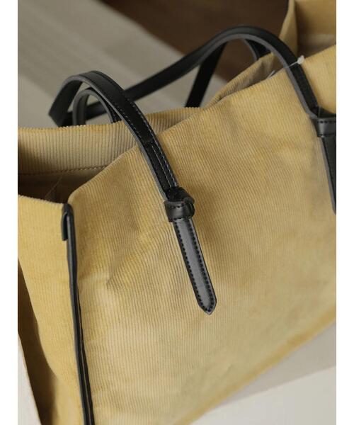 AMERICAN HOLIC（アメリカンホリック）の「コーデュロイ結び手トートバッグ（トートバッグ・レディース・ベージュ・FREE）」の2枚目の写真