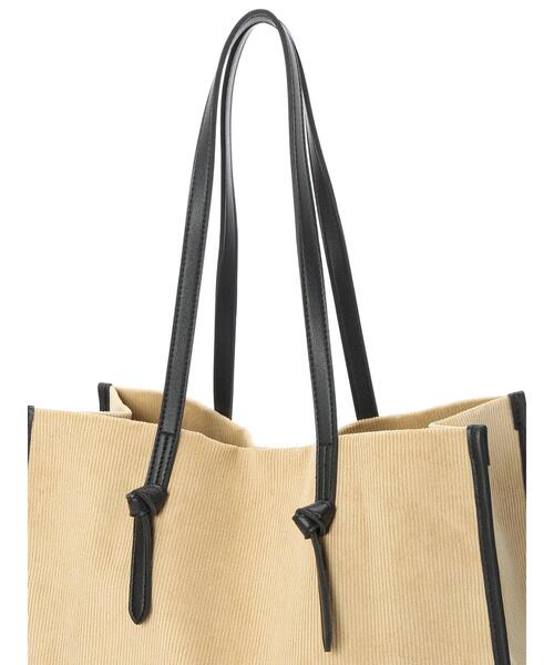 AMERICAN HOLIC（アメリカンホリック）の「コーデュロイ結び手トートバッグ（トートバッグ・レディース・ベージュ・FREE）」の4枚目の写真