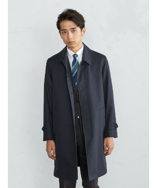 Perfect Suit FActory(パーフェクトスーツファクトリー)の「T/C ステンカラー無地コート(ステンカラーコート・メンズ・ブラック/ベージュ/ネイビー・S/LL/M/L)」の3枚目の写真