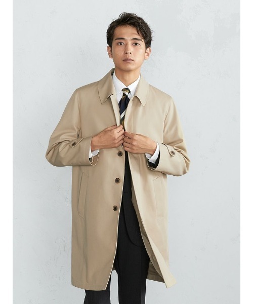 Perfect Suit FActory(パーフェクトスーツファクトリー)の「T/C ステンカラー無地コート(ステンカラーコート・メンズ・ブラック/ベージュ/ネイビー・S/LL/M/L)」の9枚目の写真