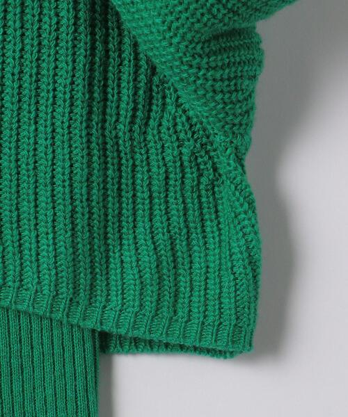green label relaxing(グリーンレーベルリラクシング)の「レイヤード クロップド プルオーバー ニット -ウォッシャブル-(ニット/セーター・レディース・オフホワイト/ダークグレー/ケリー・FREE)」の15枚目の写真