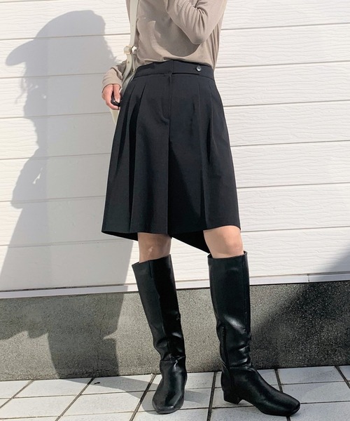 Q(キュー)の「キュロットパンツ(その他パンツ・レディース・カーキ/ブラック・MEDIUM)」の2枚目の写真