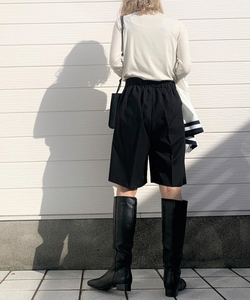 Q(キュー)の「キュロットパンツ(その他パンツ・レディース・カーキ/ブラック・MEDIUM)」の7枚目の写真