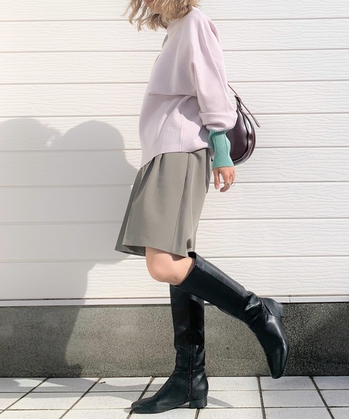 Q(キュー)の「キュロットパンツ(その他パンツ・レディース・カーキ/ブラック・MEDIUM)」の9枚目の写真