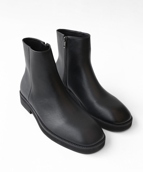 minsobi（ミンソビ）の「マットカラー アンクルブーツ（ブーツ・メンズ・ブラウン/ブラック系・25cm/26cm/27cm/28cm）」の2枚目の写真