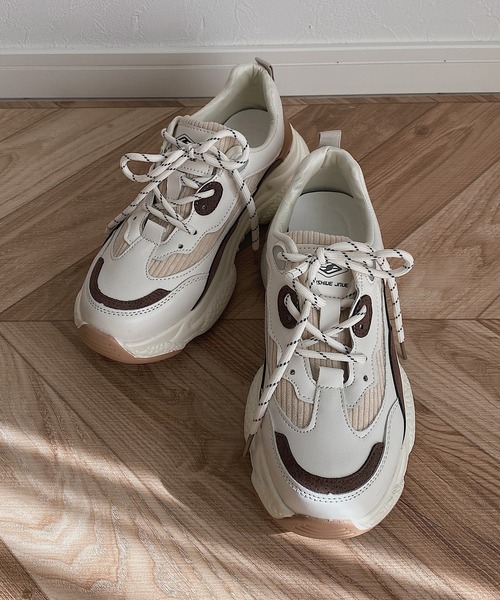 LAUIR（ラウアー）の「配色コンビカラースニーカー（スニーカー・レディース・ホワイト・40/38/39/35/36/37）」の5枚目の写真