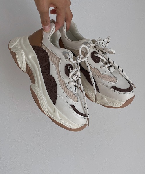 LAUIR（ラウアー）の「配色コンビカラースニーカー（スニーカー・レディース・ホワイト・40/38/39/35/36/37）」の8枚目の写真