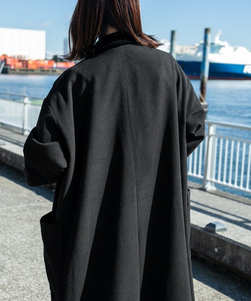 kutir(クティール)の「襟配色ステンカラーコート(ステンカラーコート・レディース・ブラック/ブラウン/グレー・SMALL/MEDIUM)」の9枚目の写真
