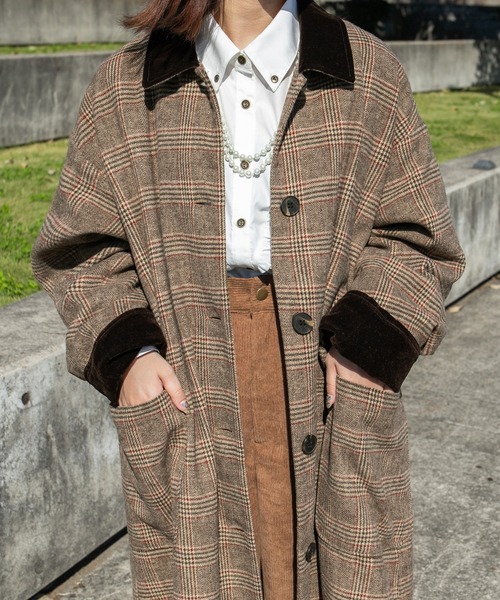 kutir(クティール)の「襟配色ステンカラーコート(ステンカラーコート・レディース・ブラック/ブラウン/グレー・SMALL/MEDIUM)」の19枚目の写真