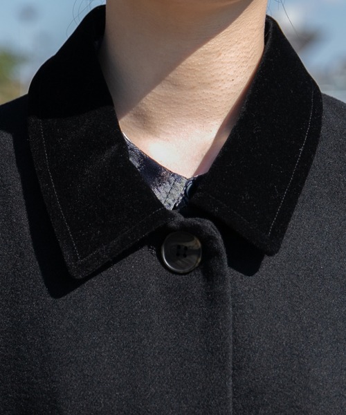 kutir(クティール)の「襟配色ステンカラーコート(ステンカラーコート・レディース・ブラック/ブラウン/グレー・SMALL/MEDIUM)」の10枚目の写真