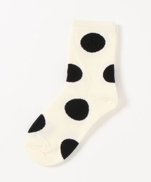 Fun & Daily（ファンアンドデイリー）の「F&D : ラージドットカラーソックス（ソックス/靴下・レディース・ホワイト/チャコールグレー/ブラック/ネイビー/ブラウン/ブルー/マスタード/ワインレッド/グレー・FREE）」の2枚目の写真